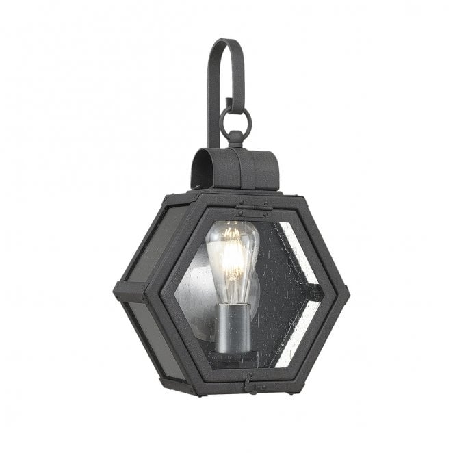 Quoizel QN-HEATH-S-MB Heath Outdoor IP44 1 Light Small Wall Lantern in a Mottled Black Finish