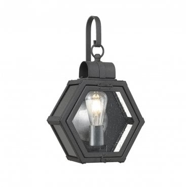QN-HEATH-S-MB Heath Outdoor IP44 1 Light Small Wall Lantern in a Mottled Black Finish