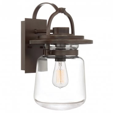 QN-LASALLE-M-WT Lasalle Outdoor IP44 1 Light Medium Wall Lantern in a Western Bronze Finish