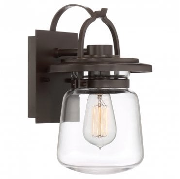 QN-LASALLE-S-WT Lasalle Outdoor IP44 1 Light Small Wall Lantern in a Western Bronze Finish