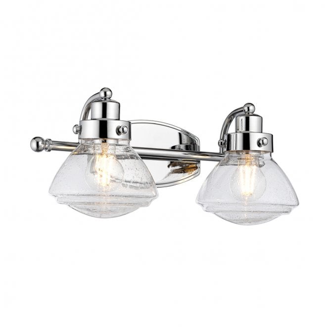 Quoizel QN-SCHOLAR2 Scholar IP44 2 Light Wall Light in a Polished Chrome Finish