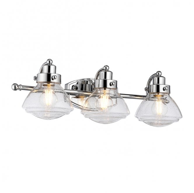 Quoizel QN-SCHOLAR3 Scholar IP44 3 Light Wall Light in a Polished Chrome Finish