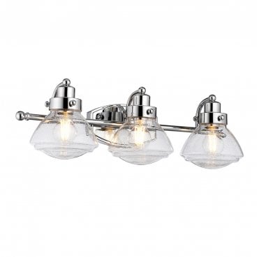 QN-SCHOLAR3 Scholar IP44 3 Light Wall Light in a Polished Chrome Finish