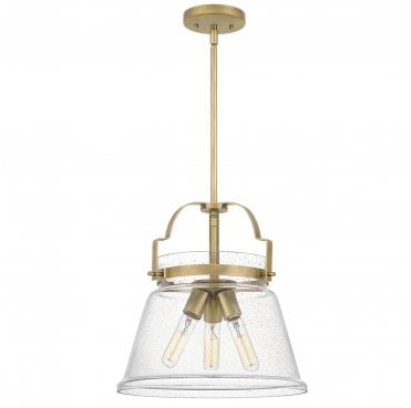 QN-WIMBERLEY-P-WS Wimberley 3 Light Pendant in a Weathered Brass Finish