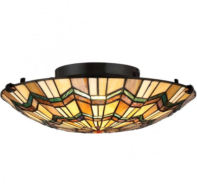 Quoizel QZ-ALCOTT-F Alcott 2 Light Flush Mount in a Valiant Bronze Finish