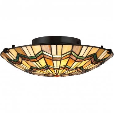 QZ-ALCOTT-F Alcott 2 Light Flush Mount in a Valiant Bronze Finish