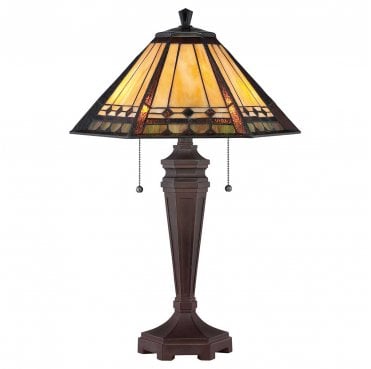 QZ-ARDEN-TL Arden 2 Light Desk Lamp in a Bronze Patina Finish