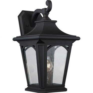 QZ-BEDFORD2-L Bedford Outdoor IP44 1 Light Large Wall Lantern in a Mystic Black Finish