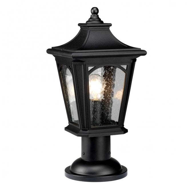 Quoizel QZ-BEDFORD3-M Bedford Outdoor IP44 1 Light Medium Pedestal Lantern in a Mystic Black Finish