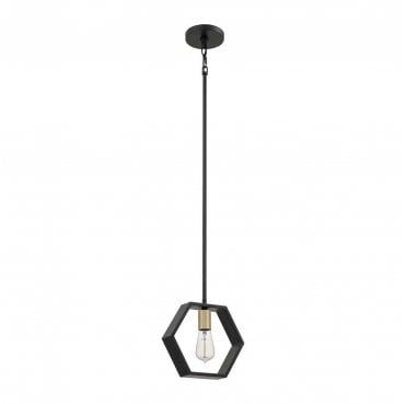 QZ-BISMARCK-MP-EK Bismarck 1 Light Mini Pendant in an Earth Black Finish