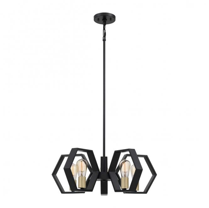Quoizel QZ-BISMARCK5-EK Bismarck 5 Light Chandelier in an Earth Black Finish