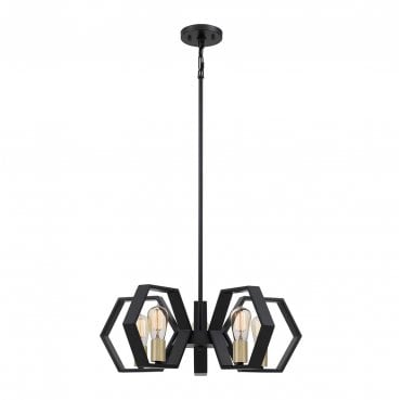 QZ-BISMARCK5-EK Bismarck 5 Light Chandelier in an Earth Black Finish