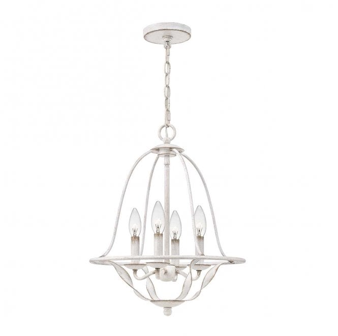 Quoizel QZ-BRADBURY-4P-AWH Bradbury 4 Light Pendant in an Antique White Finish