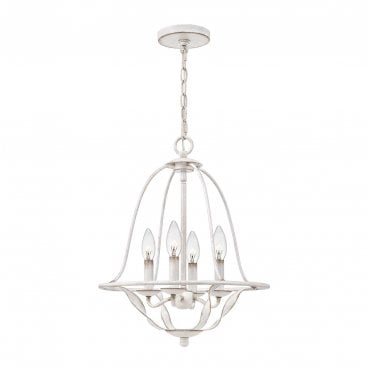 QZ-BRADBURY-4P-AWH Bradbury 4 Light Pendant in an Antique White Finish