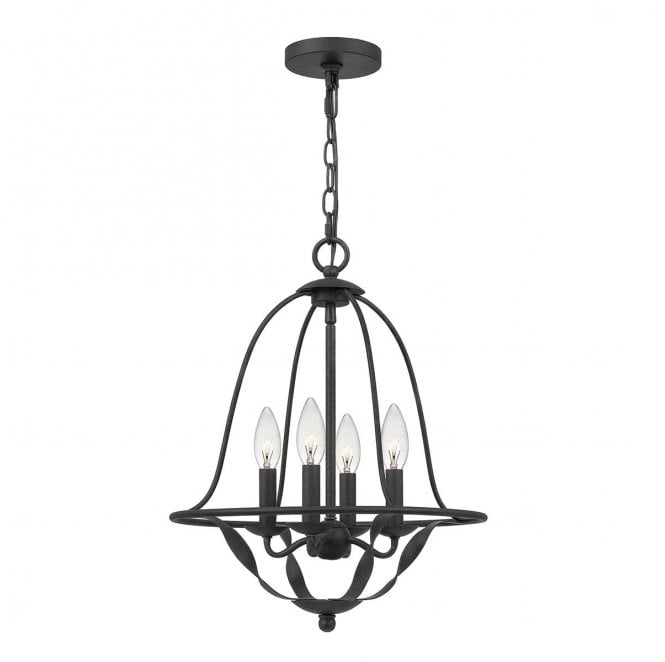 Quoizel QZ-BRADBURY-4P-GK Bradbury 4 Light Pendant in a Grey Ash Finish