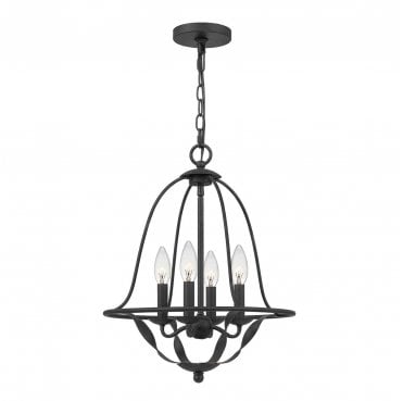 QZ-BRADBURY-4P-GK Bradbury 4 Light Pendant in a Grey Ash Finish