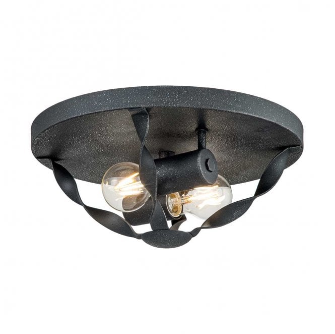 Quoizel QZ-BRADBURY-F-GK Bradbury 2 Light Flush Light in a Grey Ash Finish