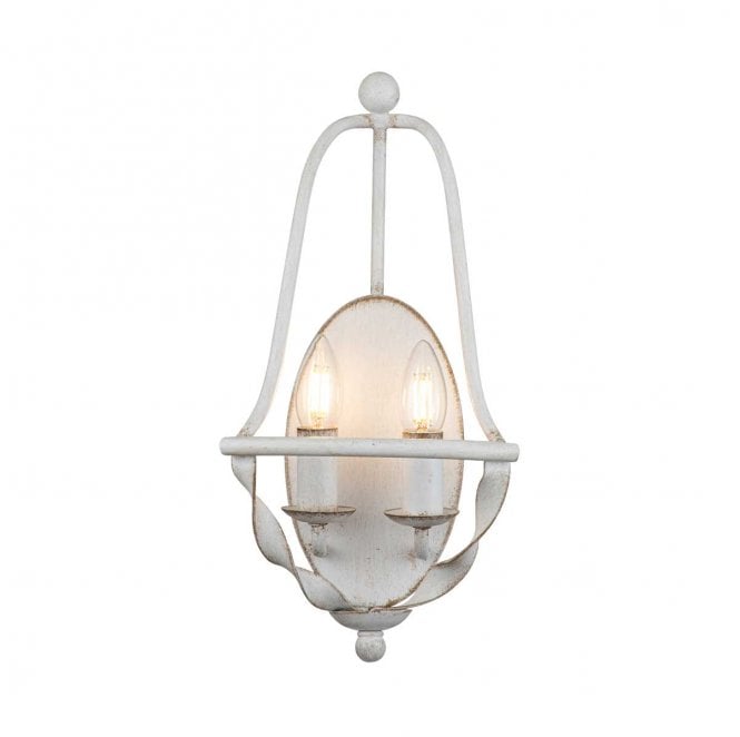 Quoizel QZ-BRADBURY2-AWH Bradbury 2 Light Wall Light in an Antique White Finish