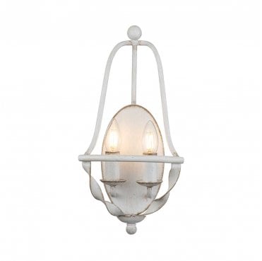 QZ-BRADBURY2-AWH Bradbury 2 Light Wall Light in an Antique White Finish
