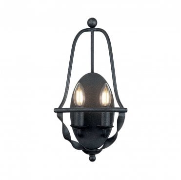 QZ-BRADBURY2-GK Bradbury 2 Light Wall Light in a Grey Ash Finish