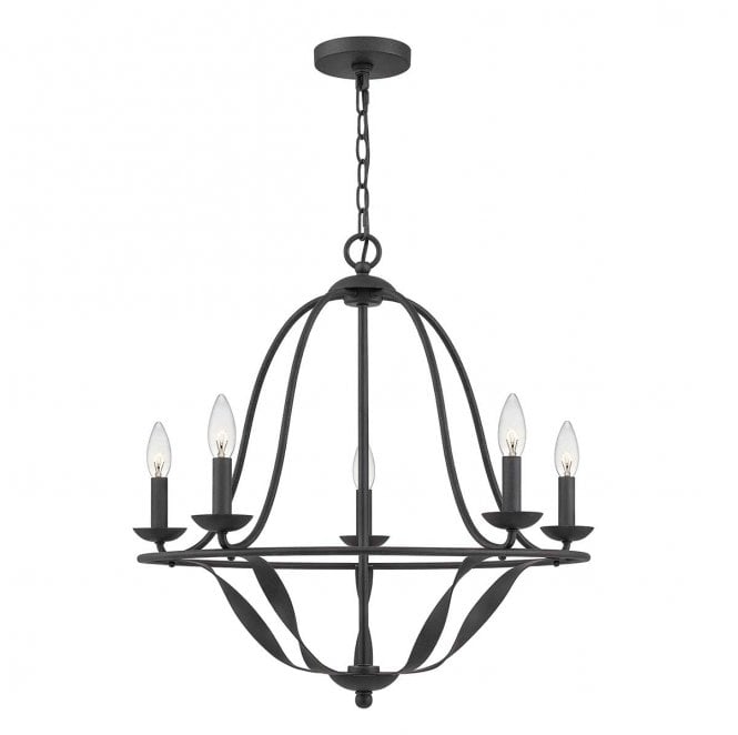 Quoizel QZ-BRADBURY5-GK Bradbury 5 Light Chandelier in a Grey Ash Finish