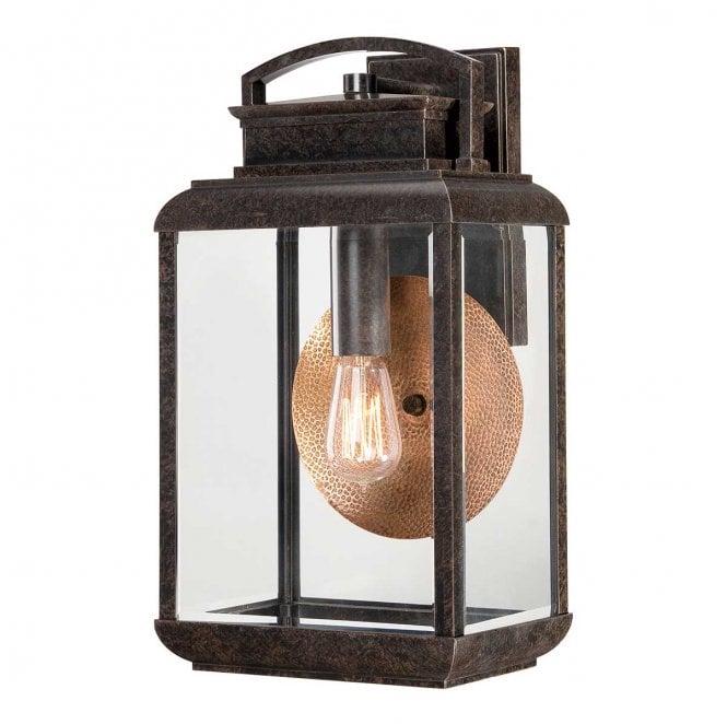 Quoizel QZ-BYRON-L Byron Outdoor IP44 1 Light Large Wall Lantern in an Imperial Bronze Finish with a Copper Reflector