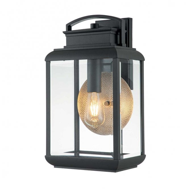 Quoizel QZ-BYRON-L-GR Byron Outdoor IP44 1 Light Large Wall Lantern in a Graphite Finish with a Pewter Reflector