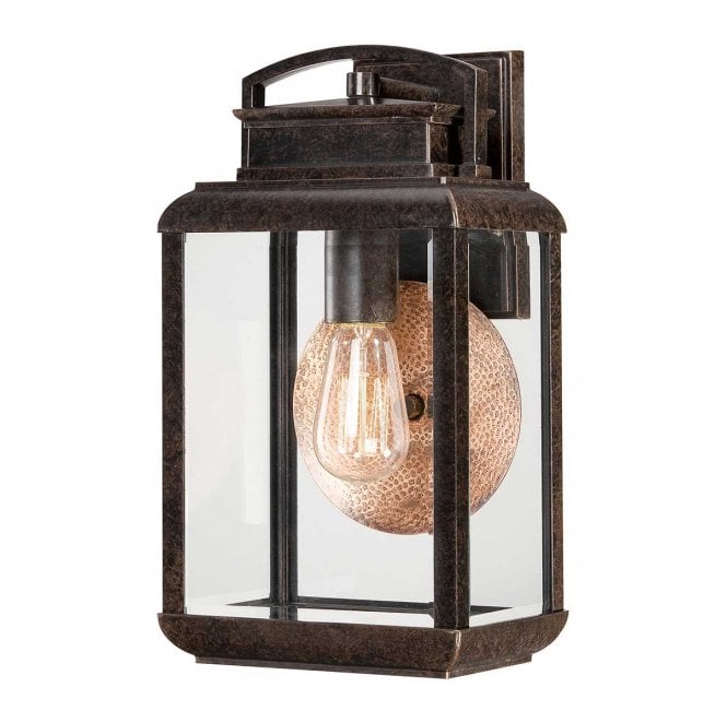 Quoizel QZ-BYRON-M Byron Outdoor IP44 1 Light Medium Wall Lantern in an Imperial Bronze Finish with a Copper Reflector