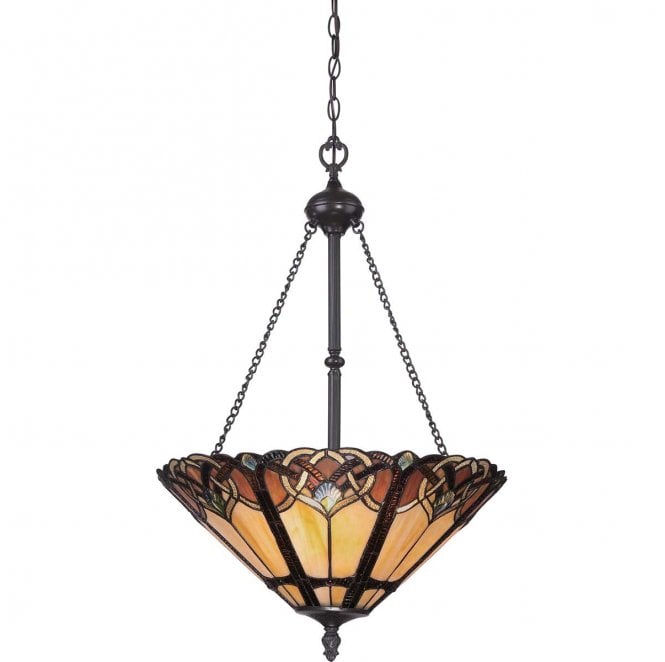 Quoizel QZ-CAMBRIDGE-P Cambridge 3 Light Pendant in a Vintage Bronze Finish