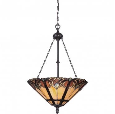 QZ-CAMBRIDGE-P Cambridge 3 Light Pendant in a Vintage Bronze Finish