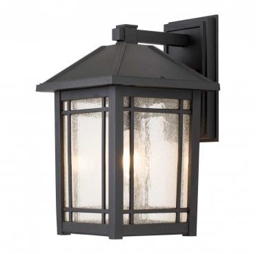 QZ-CEDAR-POINT-L-BK Cedar Point Outdoor IP44 1 Light Large Wall Lantern in a Black Finish