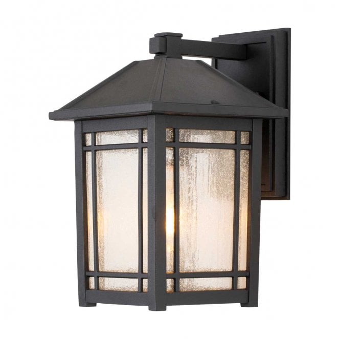 Quoizel QZ-CEDAR-POINT-M-BK Cedar Point Outdoor IP44 1 Light Medium Wall Lantern in a Black Finish