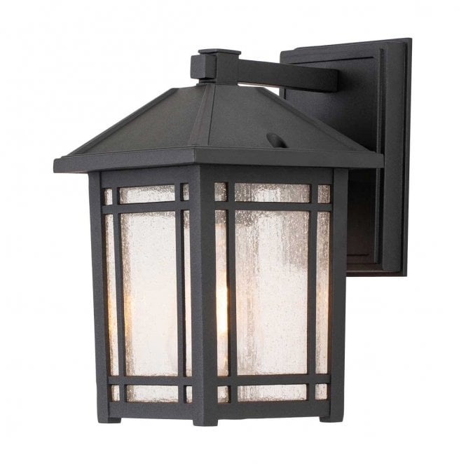 Quoizel QZ-CEDAR-POINT-S-BK Cedar Point OutdoorIP44 1 Light Small Wall Lantern in a Black Finish
