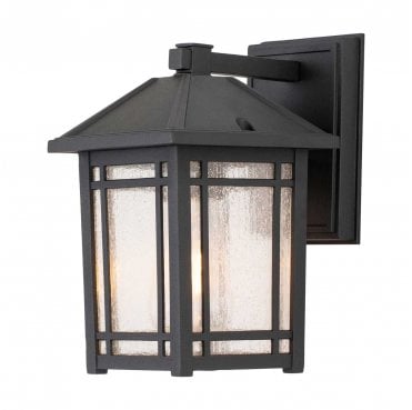 QZ-CEDAR-POINT-S-BK Cedar Point OutdoorIP44 1 Light Small Wall Lantern in a Black Finish