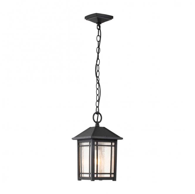 Quoizel QZ-CEDAR-POINT8-M-BK Cedar Point Outdoor IP44 1 Light Chain Lantern in a Black Finish