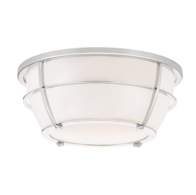 Quoizel QZ-CHANCE-F-PC Chance IP44 2 Light Flush Light in a Polished Chrome Finish