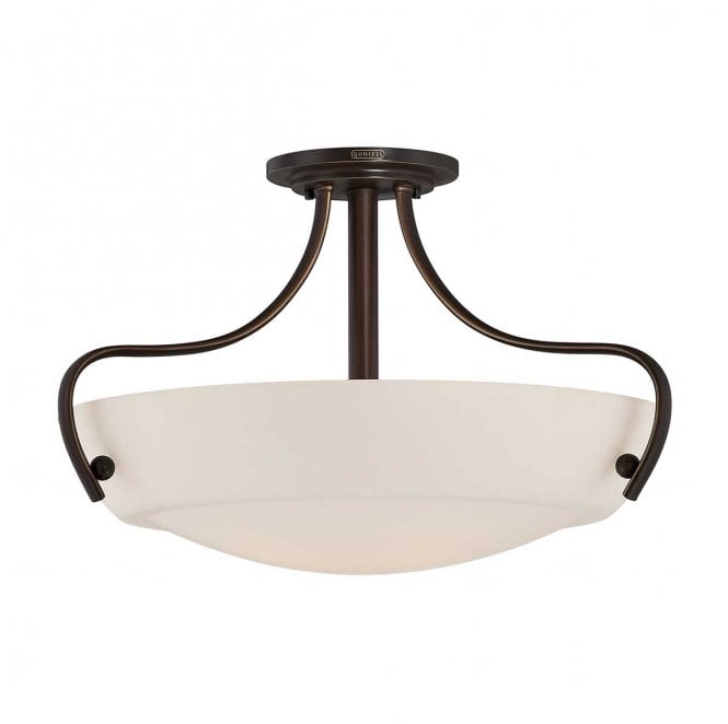Quoizel QZ-CHANTILLY-SF3 Chantilly 3 Light Semi Flush Light in a Palladian Bronze Finish