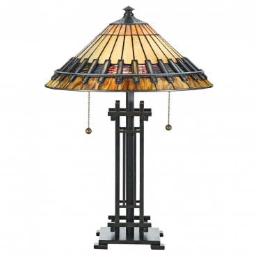 QZ-CHASTAIN-TL Chastain 2 Light Table Lamp in a Vintage Bronze Finish