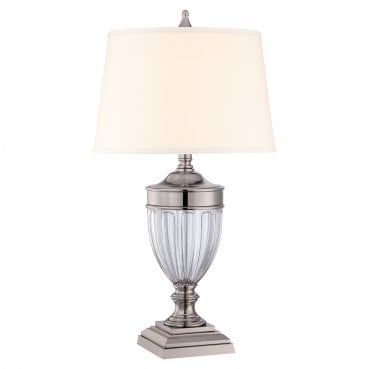 QZ-DENNISON-PN Dennison 1 Light Table Lamp in a Polished Nickel Finish