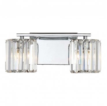 QZ-DIVINE2-PC-BATH Divine IP44 2 Light Wall Light in a Polished Chrome Finish