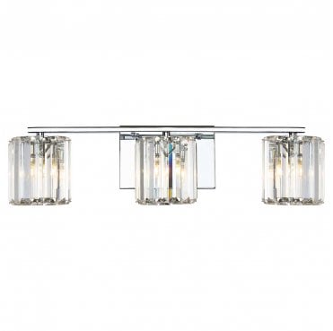 QZ-DIVINE3-PC-BATH Divine IP44 3 Light Wall Light in a Polished Chrome Finish