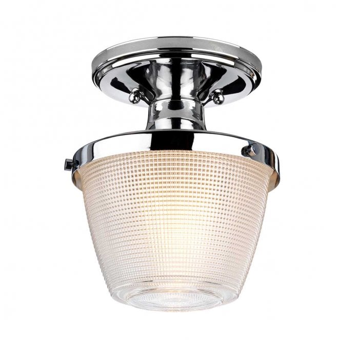 Quoizel QZ-DUBLIN-SF-PC Dublin IP44 1 Light Semi Flush Light in a Polished Chrome Finish