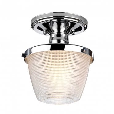 QZ-DUBLIN-SF-PC Dublin IP44 1 Light Semi Flush Light in a Polished Chrome Finish