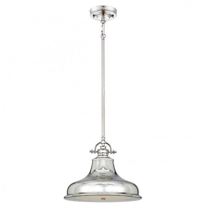 Quoizel QZ-EMERY-P-M-IS Emery 1 Light Medium Pendant in an Imperial Silver Finish