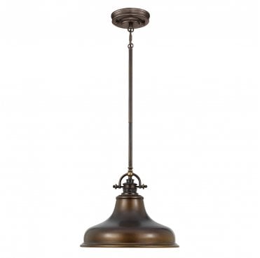 QZ-EMERY-P-M-PN Emery 1 Light Medium Pendant in a Palladian Bronze Finish