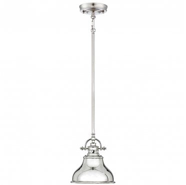 QZ-EMERY-P-S-IS Emery 1 Light Mini Pendant in an Imperial Silver Finish