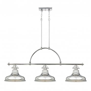 QZ-EMERY3P-IS Emery 3 Light Island Light in an Imperial Silver Finish