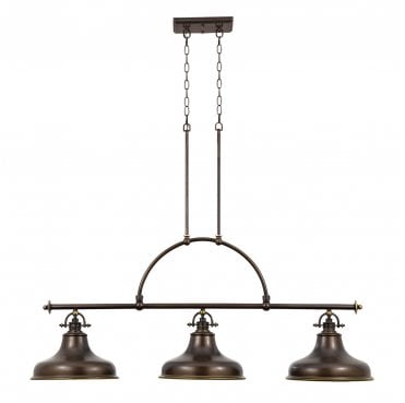 QZ-EMERY3P-PN Emery 3 Light Island Light in a Palladian Bronze Finish