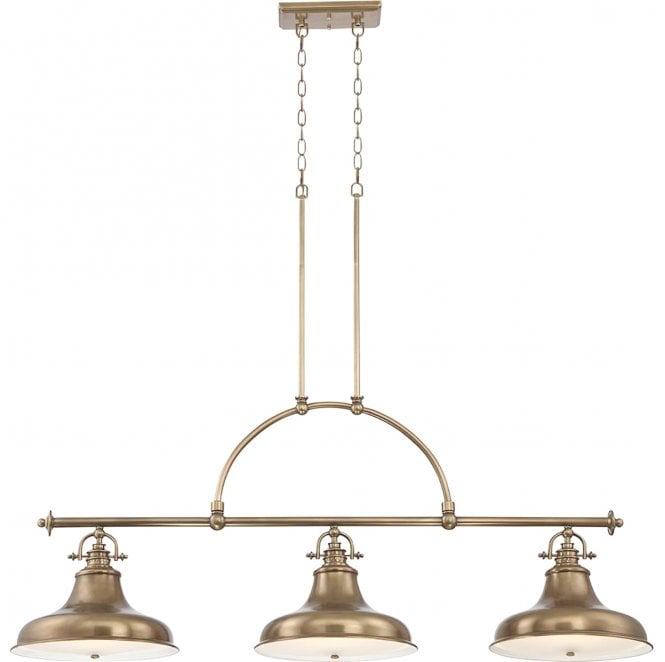 Quoizel QZ-EMERY3P-WS Emery 3 Light Island Chandelier in a Weathered Brass Finish