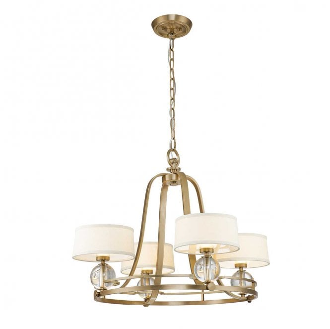 Quoizel QZ-GOTHAM4-BB Uptown Gotham 4 Light Chandelier in a Brushed Brass Finish